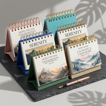 Custom Inspirational Desk Calendar With Wire-O Binding
